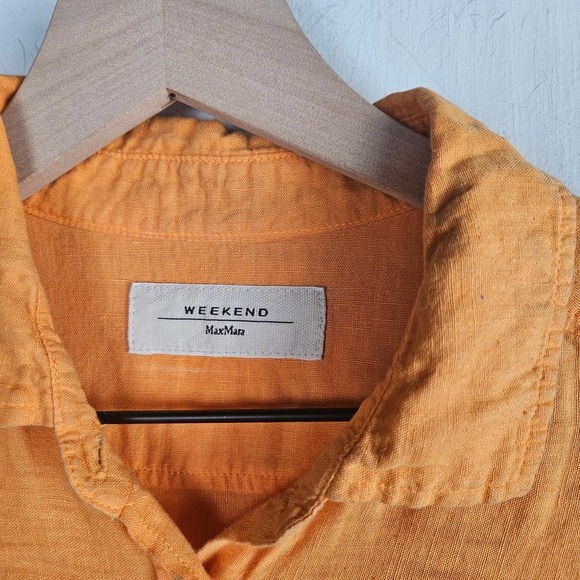 MaxMara Weekend‎ Linen Tunic M? Light Orange Long Sleeve Top Lagenlook - Picture 2 of 10